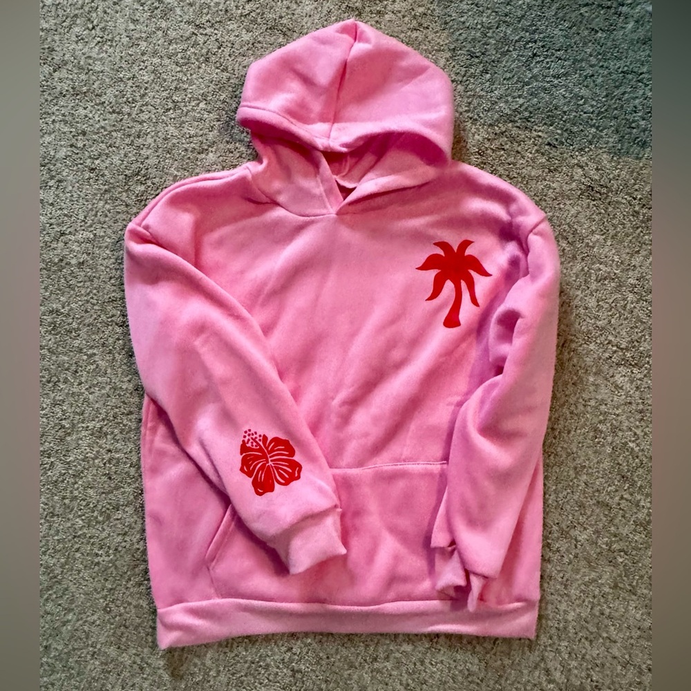 Pink palm hoodie
